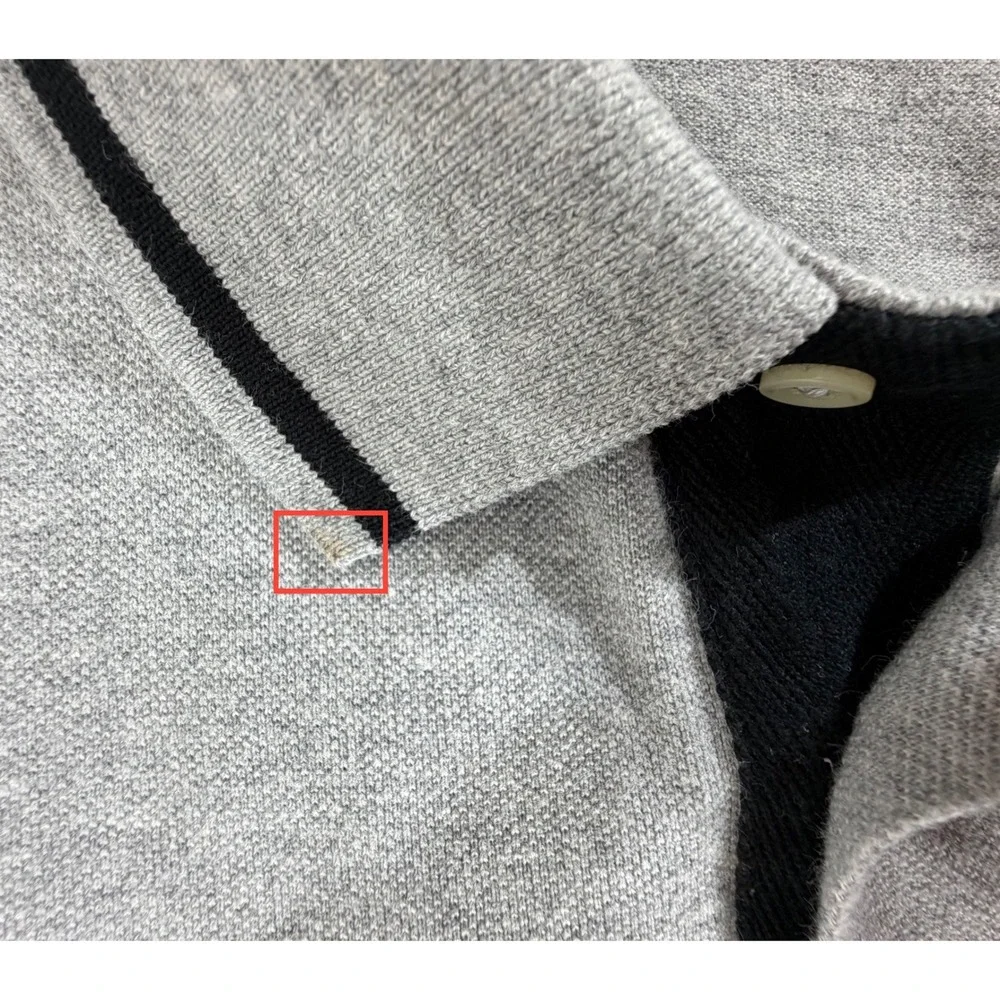 Polo Ralph Lauren Gray Knit Polo Shirt XXL Custom Slim Fit Number 2 Patch